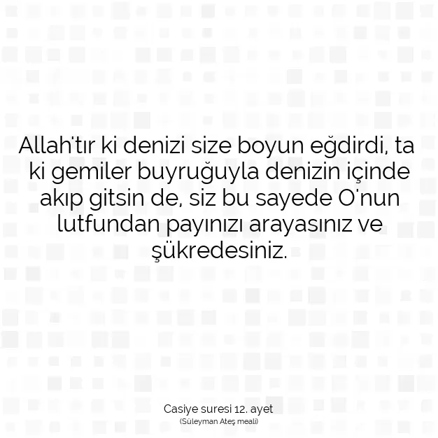 Ayetbul | Kuran Mealleri | Quran | Casiye suresi 12. ayet