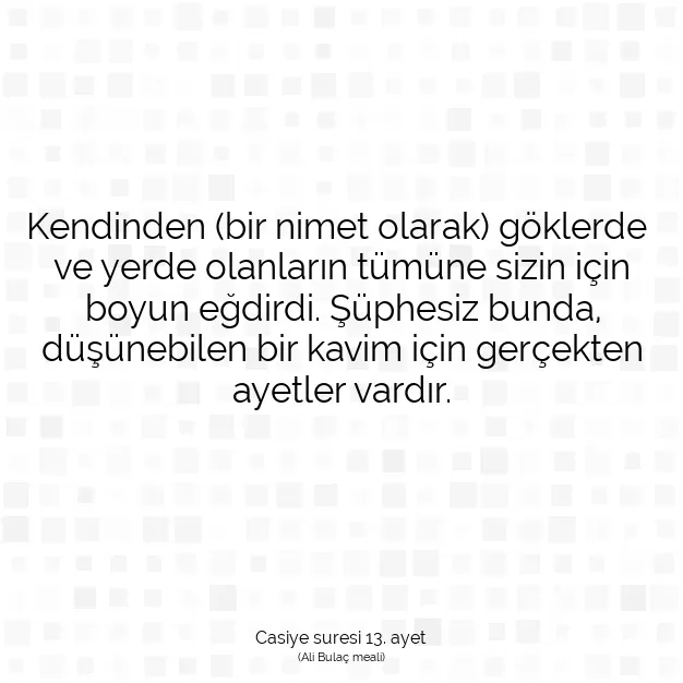 Ayetbul | Kuran Mealleri | Quran | Casiye suresi 13. ayet