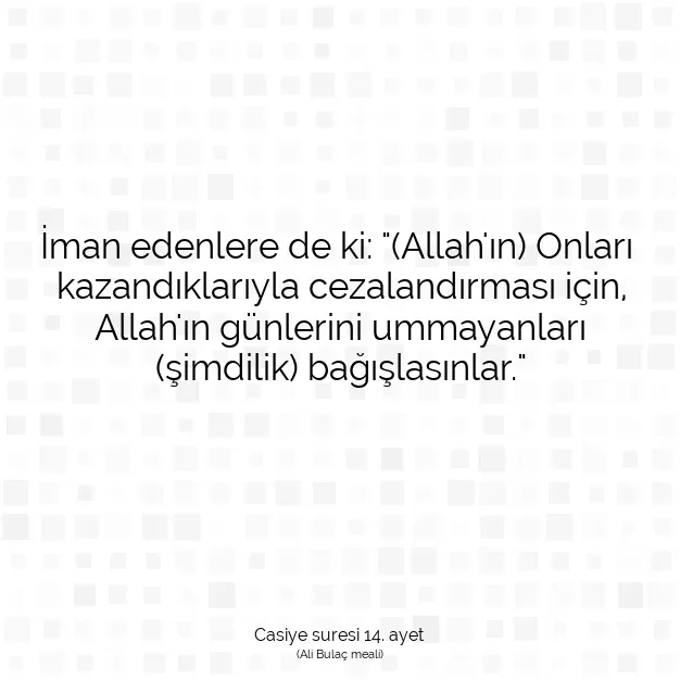 Ayetbul | Kuran Mealleri | Quran | Casiye suresi 14. ayet