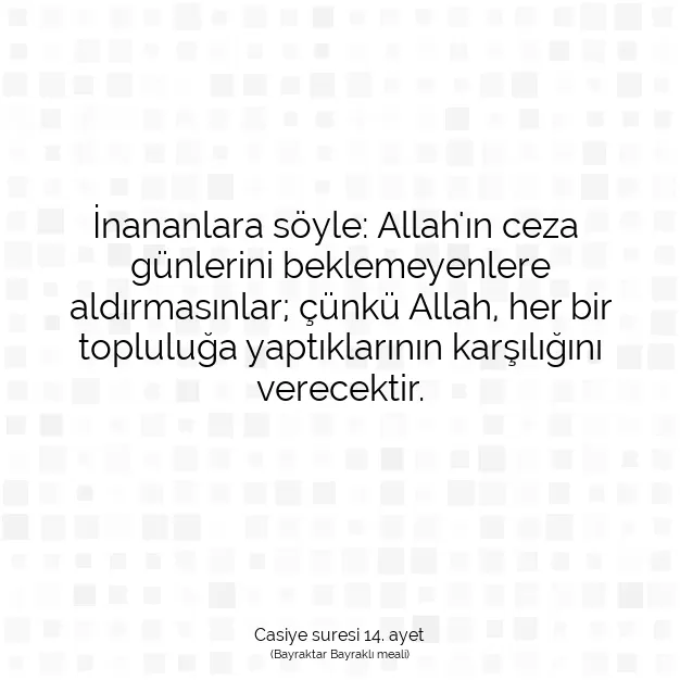 Ayetbul | Kuran Mealleri | Quran | Casiye suresi 14. ayet