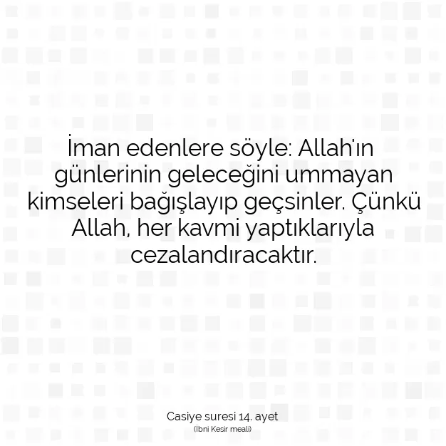 Ayetbul | Kuran Mealleri | Quran | Casiye suresi 14. ayet