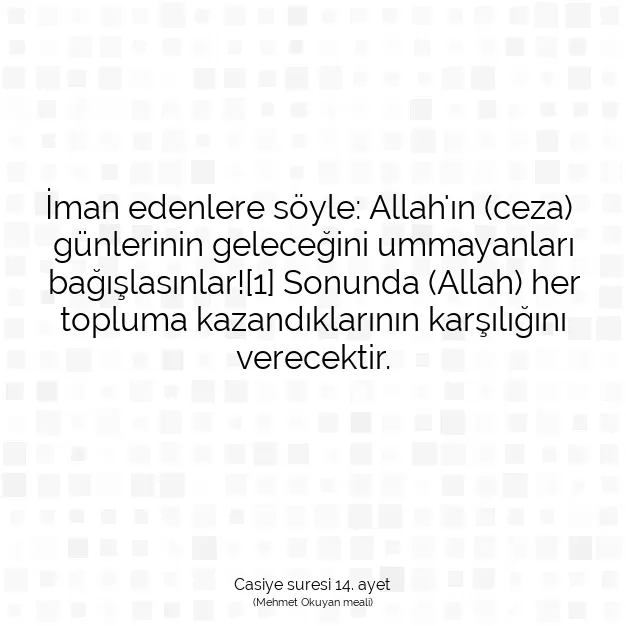 Ayetbul | Kuran Mealleri | Quran | Casiye suresi 14. ayet