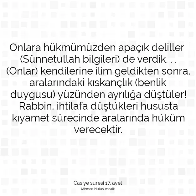 Ayetbul | Kuran Mealleri | Quran | Casiye suresi 17. ayet