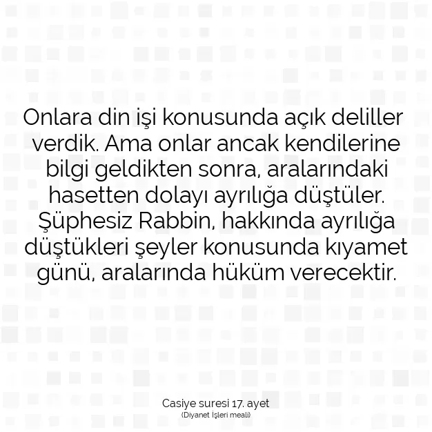 Ayetbul | Kuran Mealleri | Quran | Casiye suresi 17. ayet