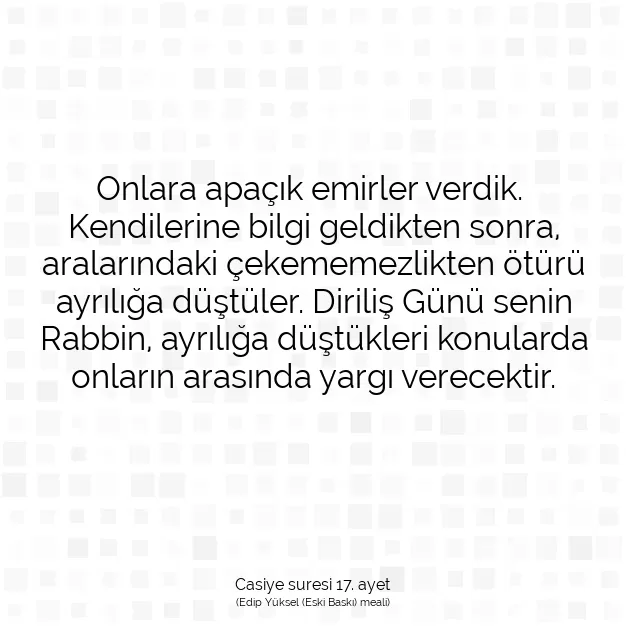 Ayetbul | Kuran Mealleri | Quran | Casiye suresi 17. ayet