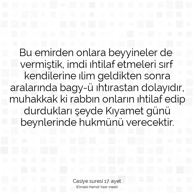 Ayetbul | Kuran Mealleri | Quran | Casiye suresi 17. ayet