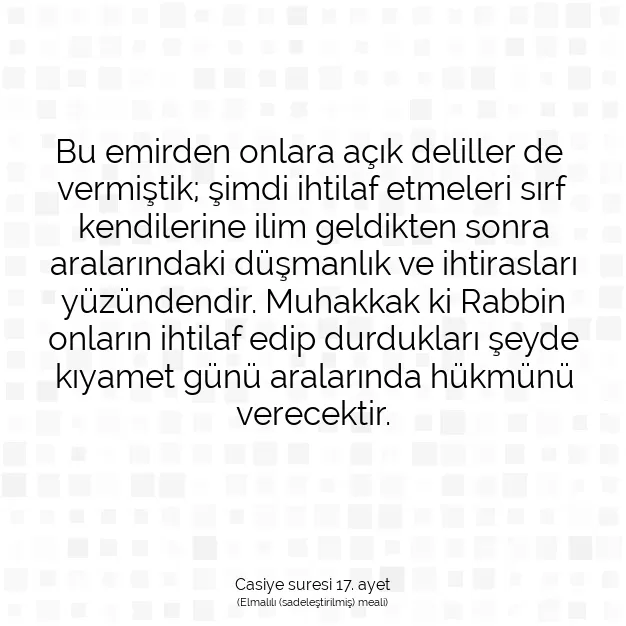 Ayetbul | Kuran Mealleri | Quran | Casiye suresi 17. ayet