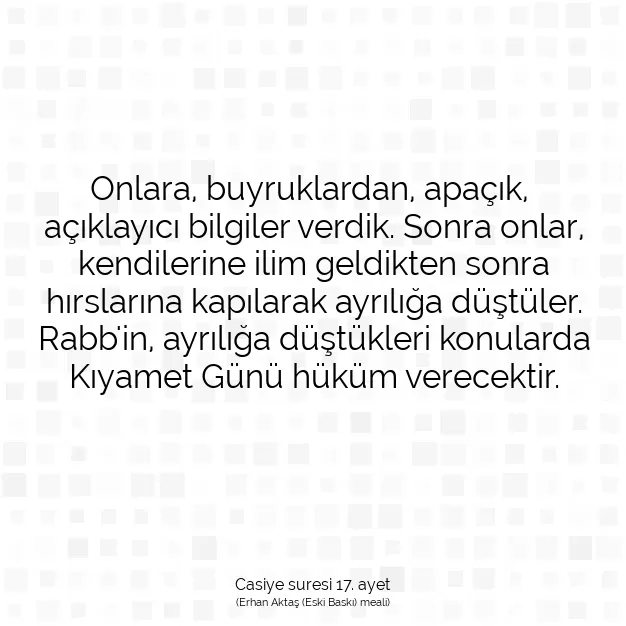 Ayetbul | Kuran Mealleri | Quran | Casiye suresi 17. ayet