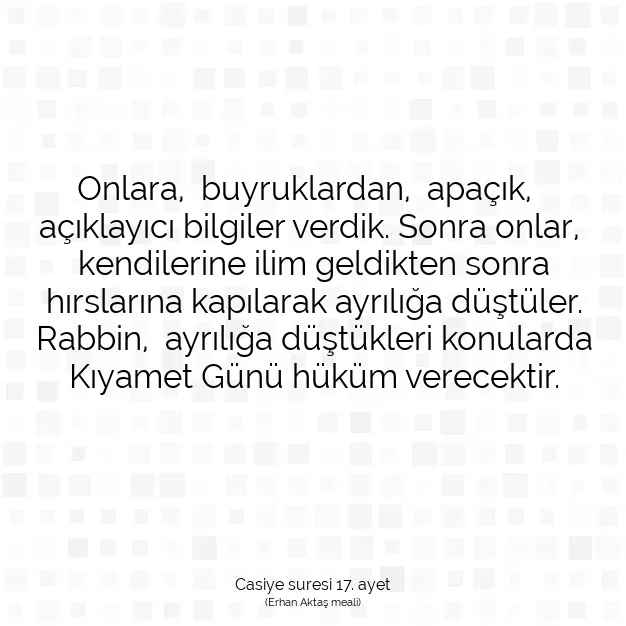 Ayetbul | Kuran Mealleri | Quran | Casiye suresi 17. ayet