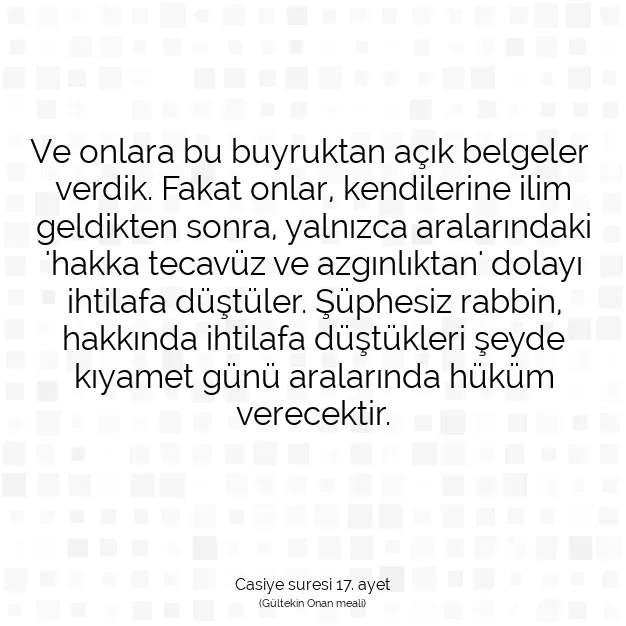 Ayetbul | Kuran Mealleri | Quran | Casiye suresi 17. ayet