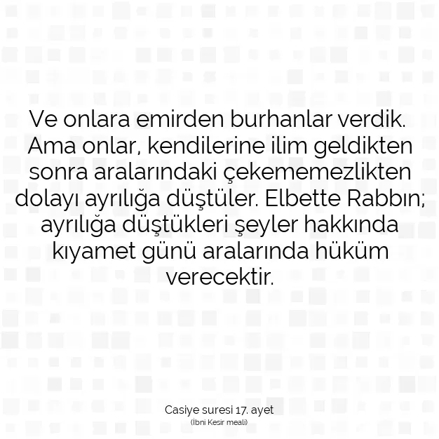 Ayetbul | Kuran Mealleri | Quran | Casiye suresi 17. ayet