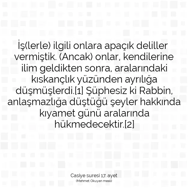 Ayetbul | Kuran Mealleri | Quran | Casiye suresi 17. ayet