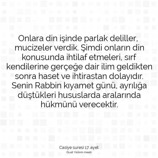 Ayetbul | Kuran Mealleri | Quran | Casiye suresi 17. ayet