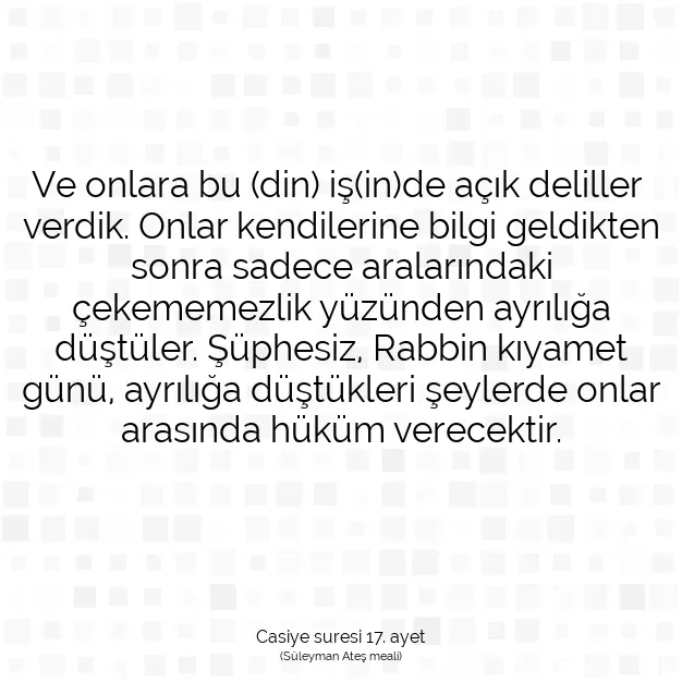 Ayetbul | Kuran Mealleri | Quran | Casiye suresi 17. ayet