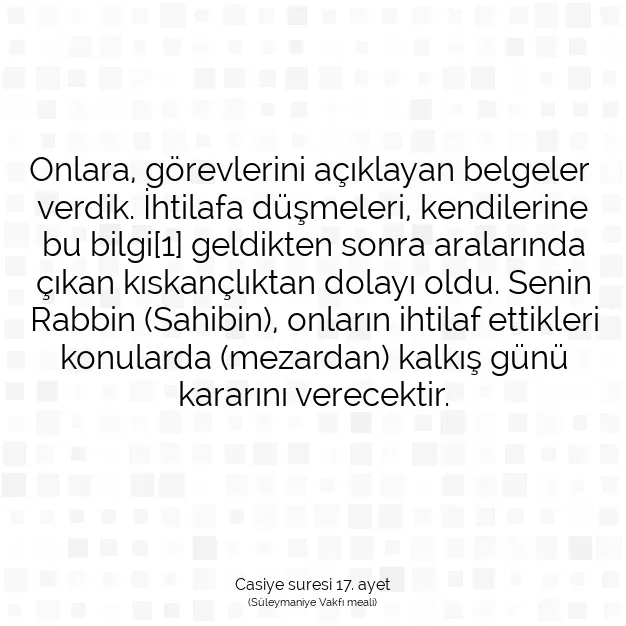 Ayetbul | Kuran Mealleri | Quran | Casiye suresi 17. ayet