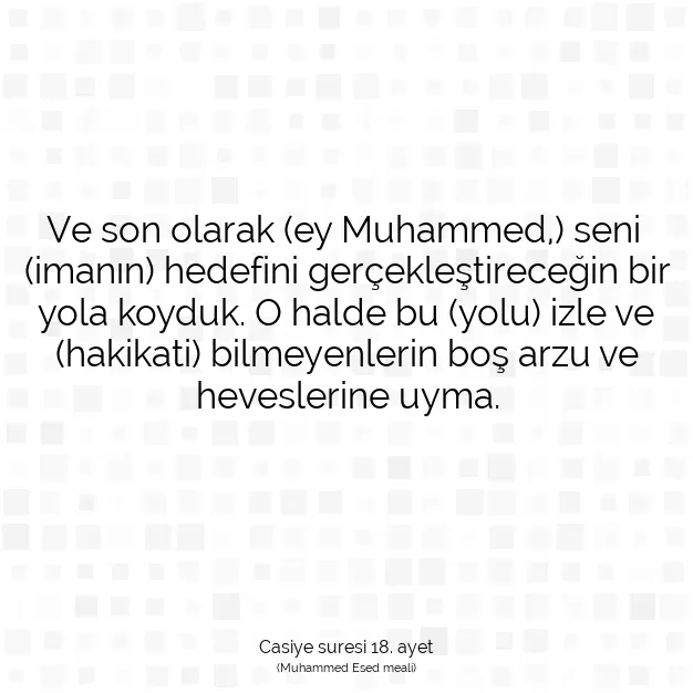 Ayetbul | Kuran Mealleri | Quran | Casiye suresi 18. ayet