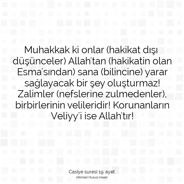 Ayetbul | Kuran Mealleri | Quran | Casiye suresi 19. ayet