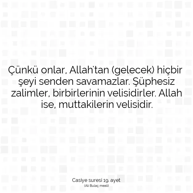 Ayetbul | Kuran Mealleri | Quran | Casiye suresi 19. ayet