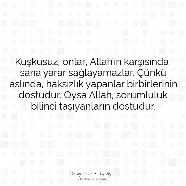 Ayetbul | Kuran Mealleri | Quran | Casiye suresi 19. ayet