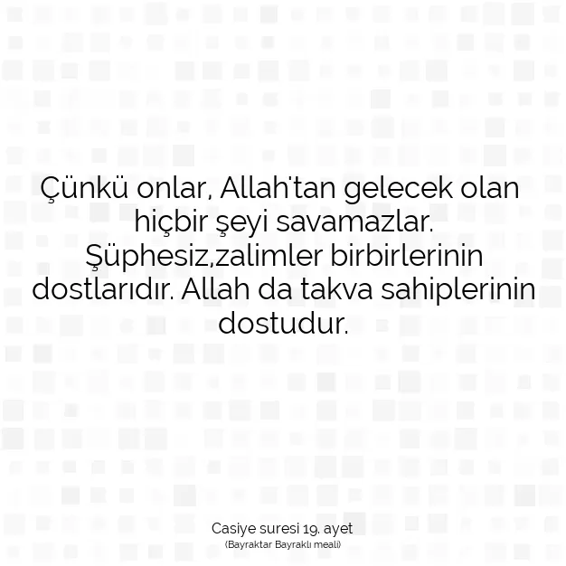 Ayetbul | Kuran Mealleri | Quran | Casiye suresi 19. ayet