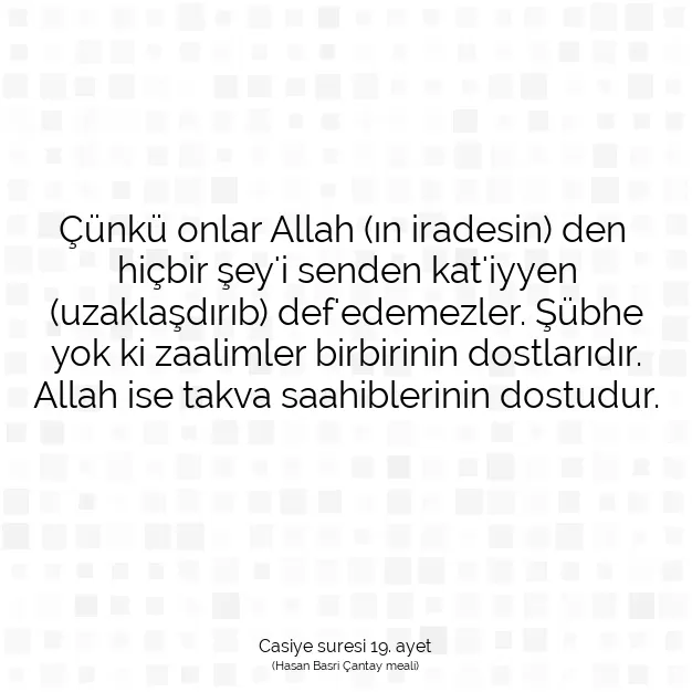 Ayetbul | Kuran Mealleri | Quran | Casiye suresi 19. ayet