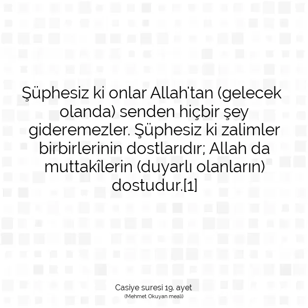 Ayetbul | Kuran Mealleri | Quran | Casiye suresi 19. ayet