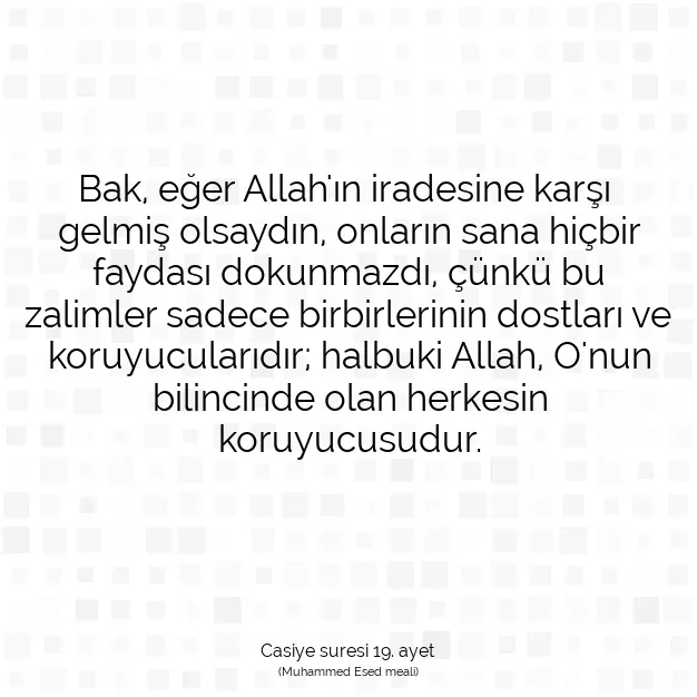 Ayetbul | Kuran Mealleri | Quran | Casiye suresi 19. ayet