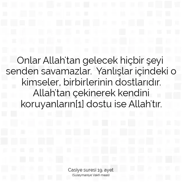 Ayetbul | Kuran Mealleri | Quran | Casiye suresi 19. ayet