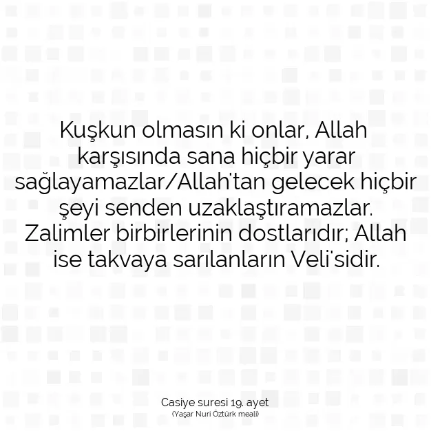 Ayetbul | Kuran Mealleri | Quran | Casiye suresi 19. ayet