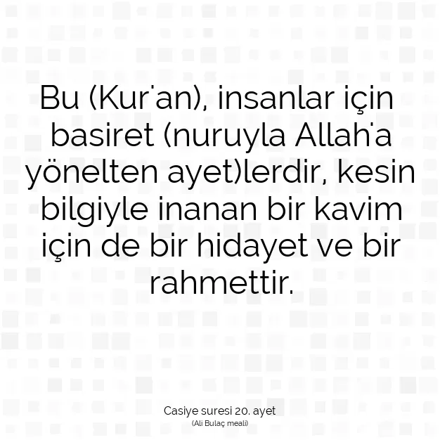 Ayetbul | Kuran Mealleri | Quran | Casiye suresi 20. ayet