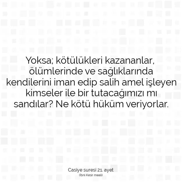 Ayetbul | Kuran Mealleri | Quran | Casiye suresi 21. ayet