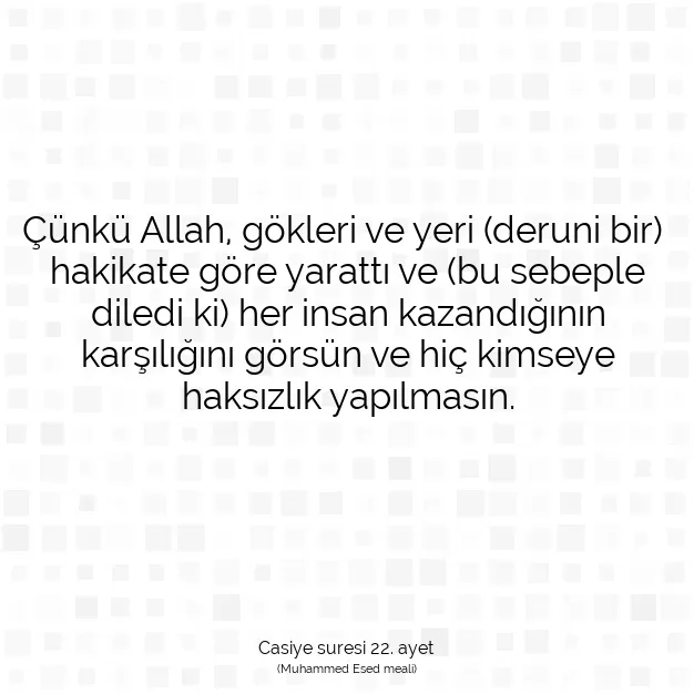 Ayetbul | Kuran Mealleri | Quran | Casiye suresi 22. ayet