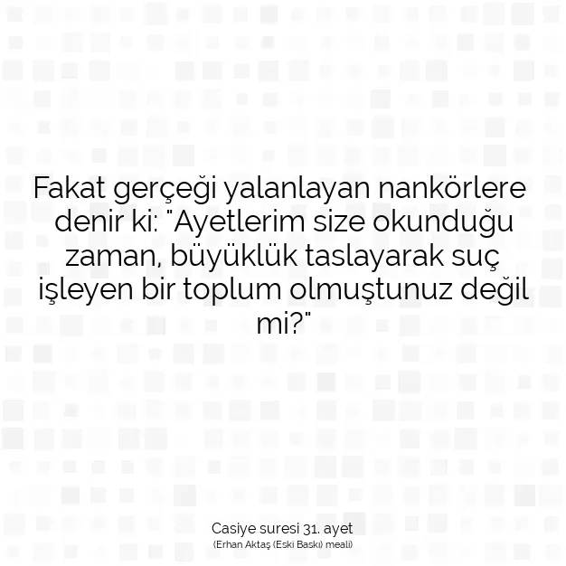 Ayetbul | Kuran Mealleri | Quran | Casiye suresi 31. ayet