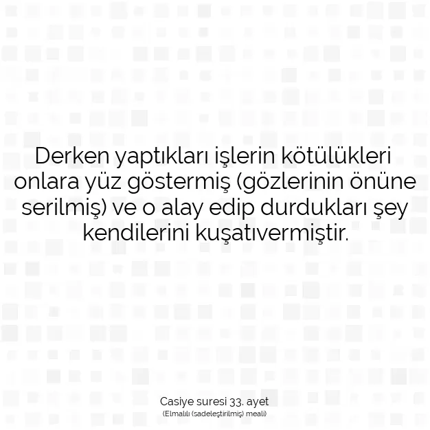 Ayetbul | Kuran Mealleri | Quran | Casiye suresi 33. ayet