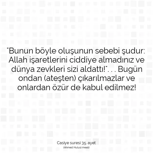 Ayetbul | Kuran Mealleri | Quran | Casiye suresi 35. ayet