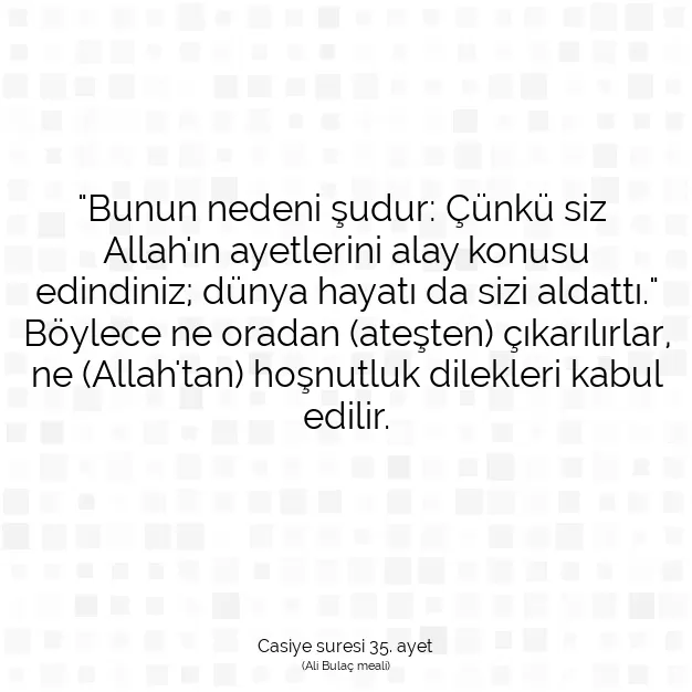 Ayetbul | Kuran Mealleri | Quran | Casiye suresi 35. ayet