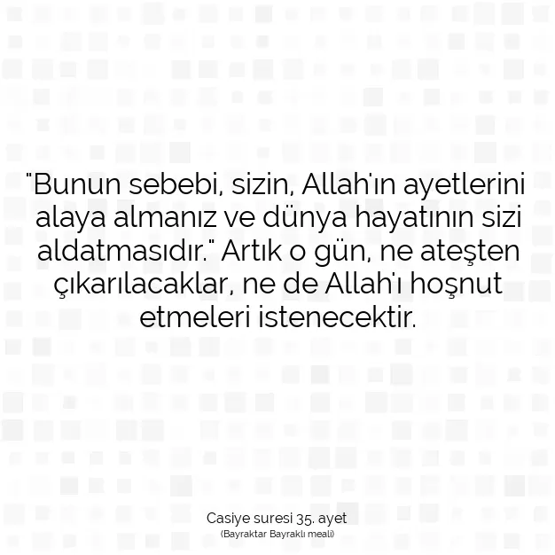 Ayetbul | Kuran Mealleri | Quran | Casiye suresi 35. ayet