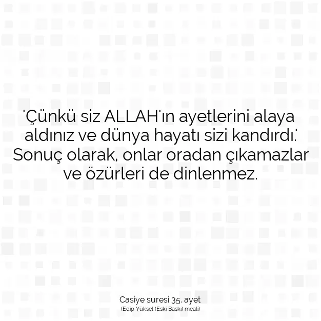 Ayetbul | Kuran Mealleri | Quran | Casiye suresi 35. ayet