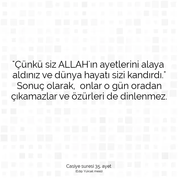 Ayetbul | Kuran Mealleri | Quran | Casiye suresi 35. ayet