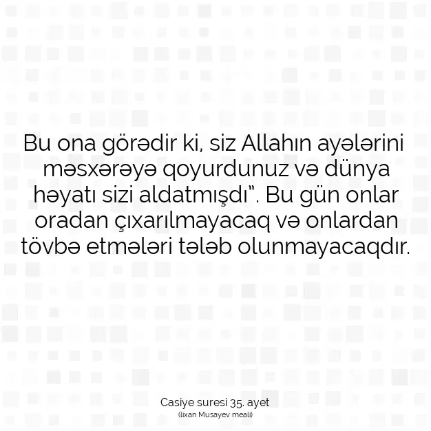 Ayetbul | Kuran Mealleri | Quran | Casiye suresi 35. ayet