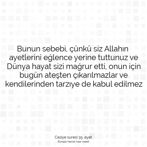 Ayetbul | Kuran Mealleri | Quran | Casiye suresi 35. ayet