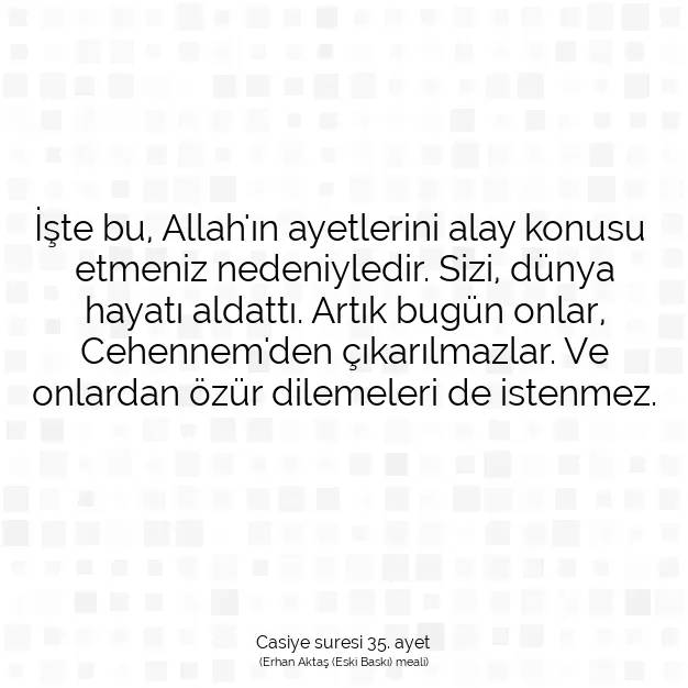 Ayetbul | Kuran Mealleri | Quran | Casiye suresi 35. ayet