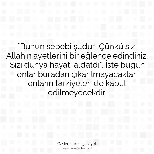 Ayetbul | Kuran Mealleri | Quran | Casiye suresi 35. ayet