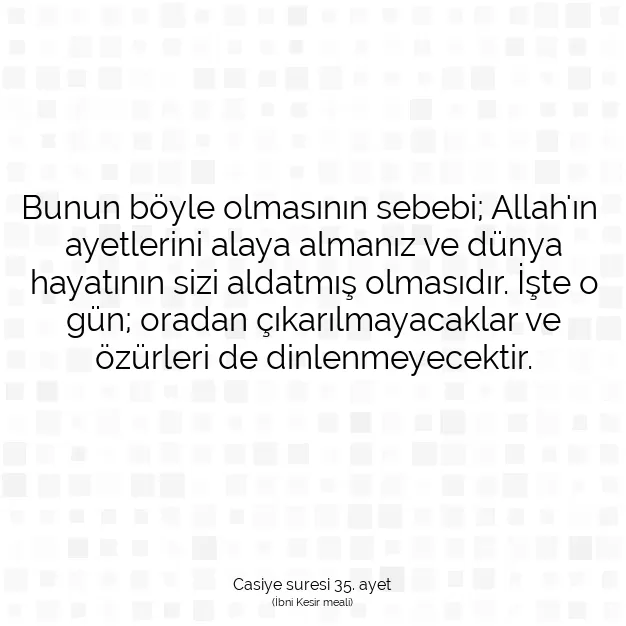 Ayetbul | Kuran Mealleri | Quran | Casiye suresi 35. ayet