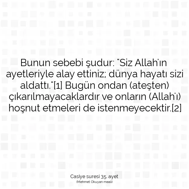 Ayetbul | Kuran Mealleri | Quran | Casiye suresi 35. ayet