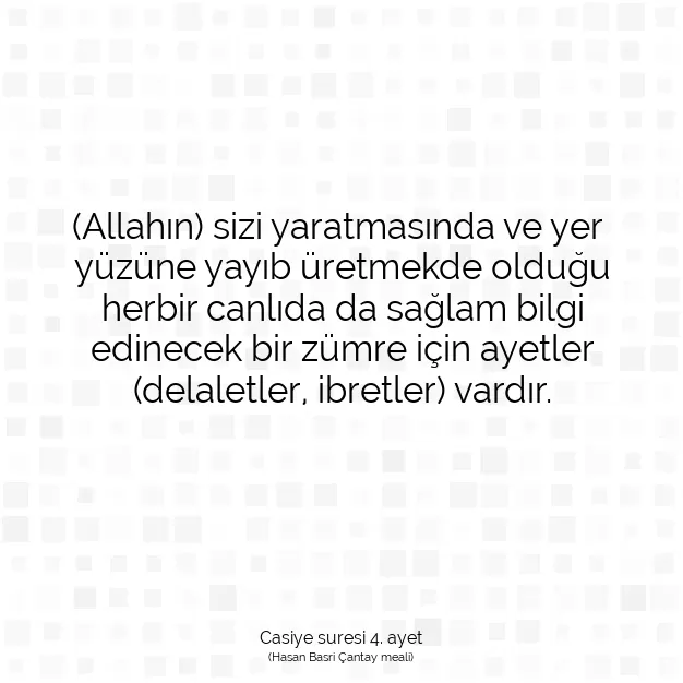 Ayetbul | Kuran Mealleri | Quran | Casiye suresi 4. ayet