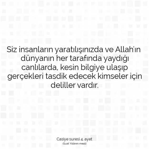 Ayetbul | Kuran Mealleri | Quran | Casiye suresi 4. ayet