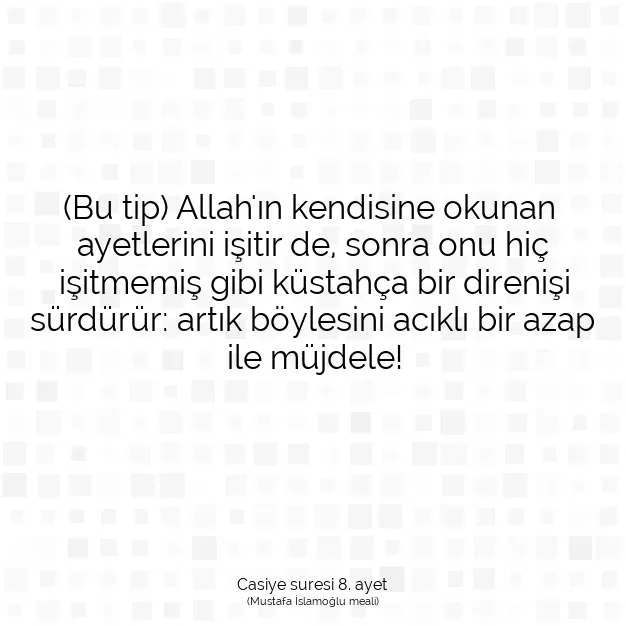 Ayetbul | Kuran Mealleri | Quran | Casiye suresi 8. ayet