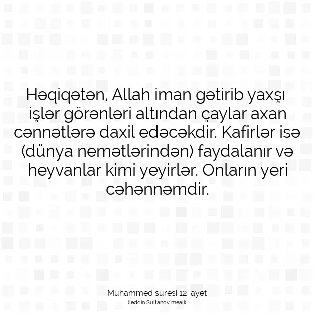 Ayetbul | Kuran Mealleri | Quran | Muhammed suresi 12. ayet