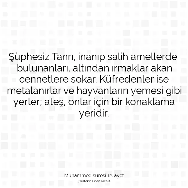 Ayetbul | Kuran Mealleri | Quran | Muhammed suresi 12. ayet